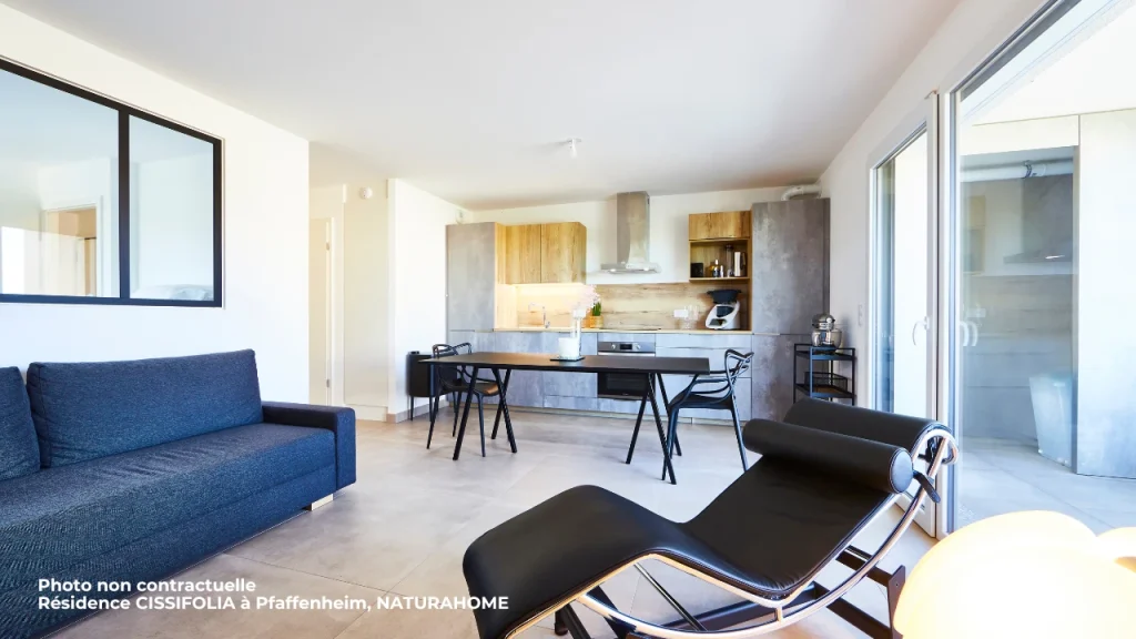 Un appartement T2 spacieux avec terrasse, garage et parking