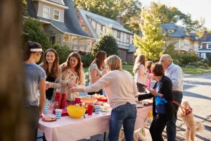 Fête des voisins dans la rue