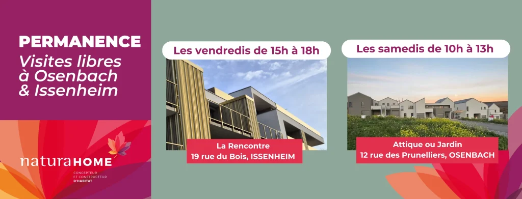 Visites libres NaturaHOME : découvrez nos derniers appartements disponibles à Issenheim et Osenbach